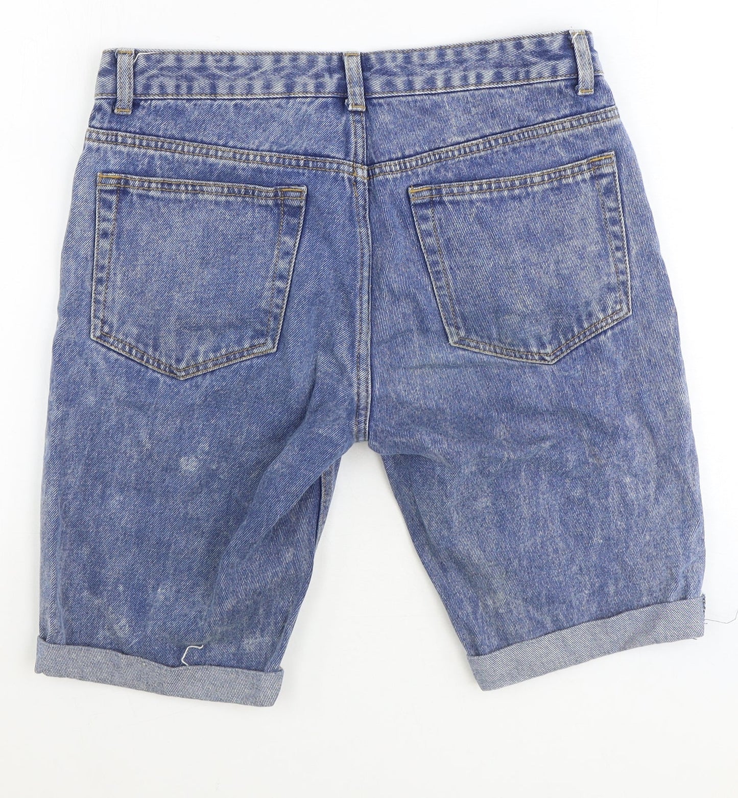 Denim & Co. Mens Black Cotton Biker Shorts Size 30 in Regular Zip