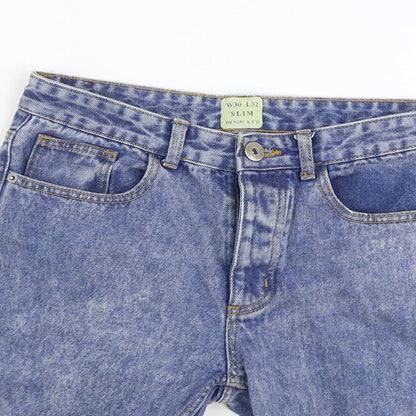 Denim & Co. Mens Black Cotton Biker Shorts Size 30 in Regular Zip