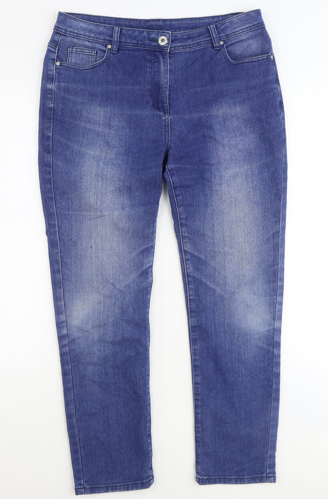 DASH Womens Blue Cotton Skinny Jeans Size 12 Regular Zip
