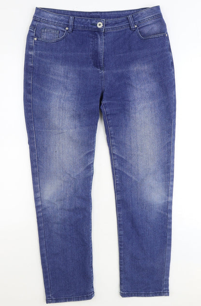 DASH Womens Blue Cotton Skinny Jeans Size 12 Regular Zip