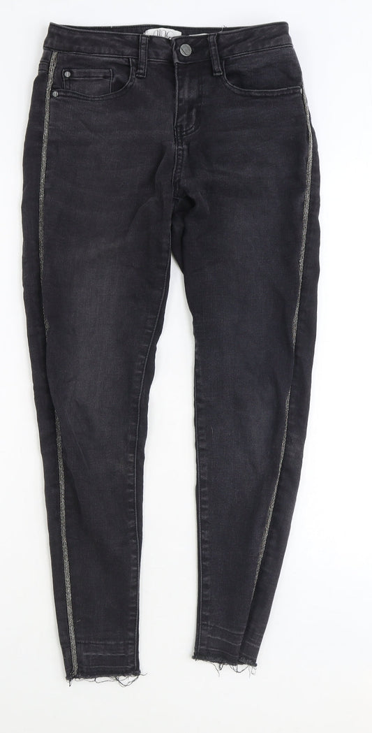 Nine Womens Black Cotton Skinny Jeans Size 6 Regular Zip