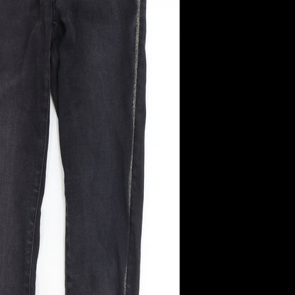 Nine Womens Black Cotton Skinny Jeans Size 6 Regular Zip