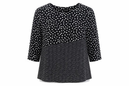 Womens UK Size 6 Nutmeg Black Basic Blouse