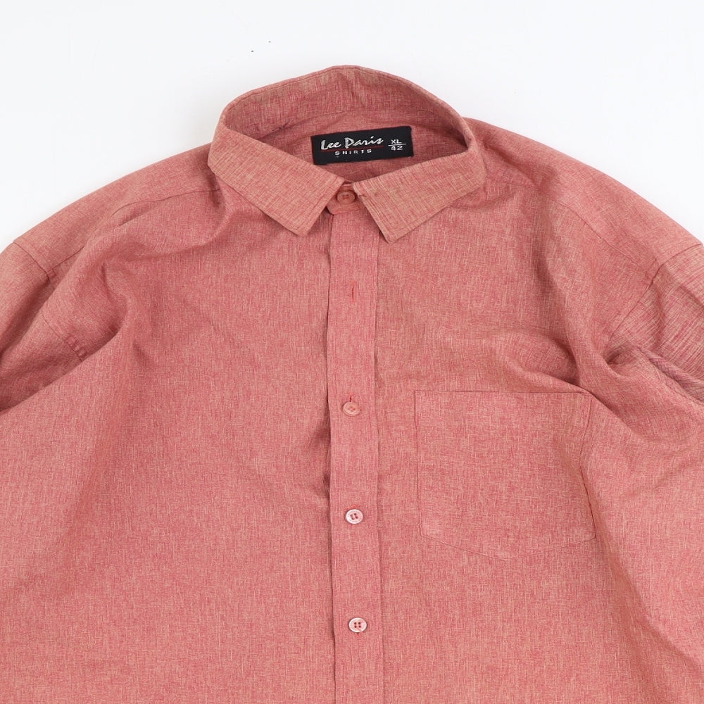Mens UK Collar Size XL Lee Paris Smart Red  Dress Shirt