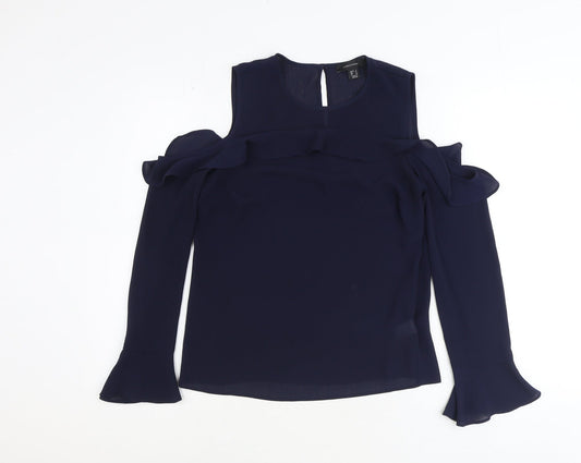 Womens UK Size 8 Atmosphere Blue Basic Blouse