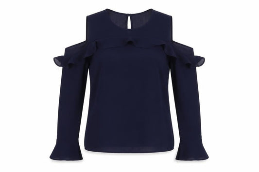 Womens UK Size 8 Atmosphere Blue Basic Blouse