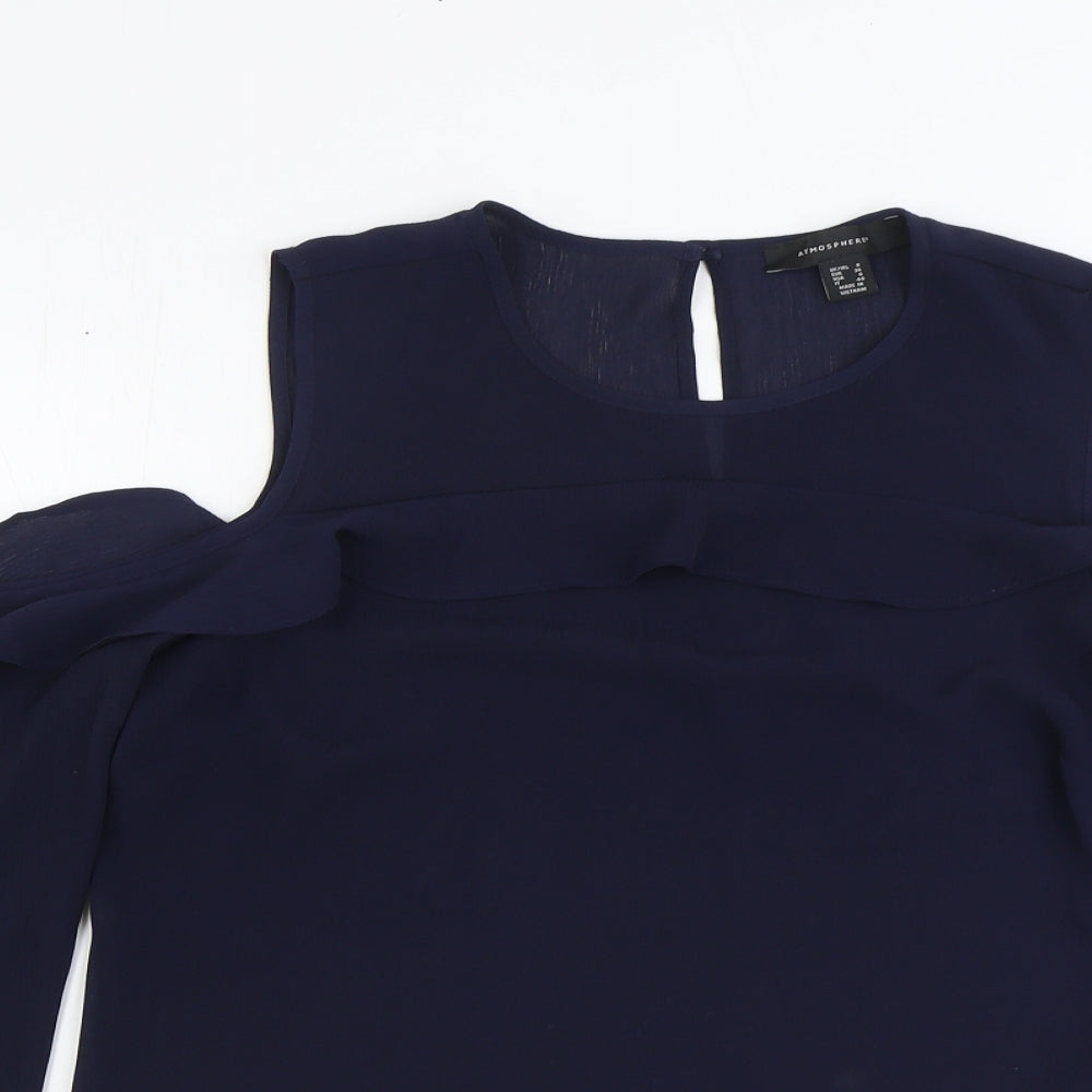 Womens UK Size 8 Atmosphere Blue Basic Blouse