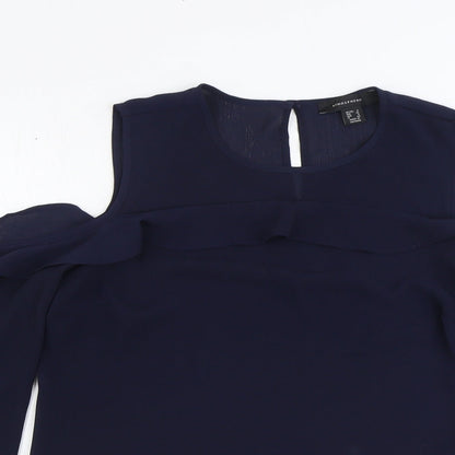 Womens UK Size 8 Atmosphere Blue Basic Blouse