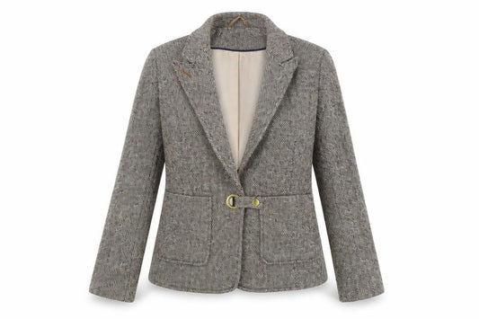 Topshop Womens Brown Geometric Jacket Size 8 Snap