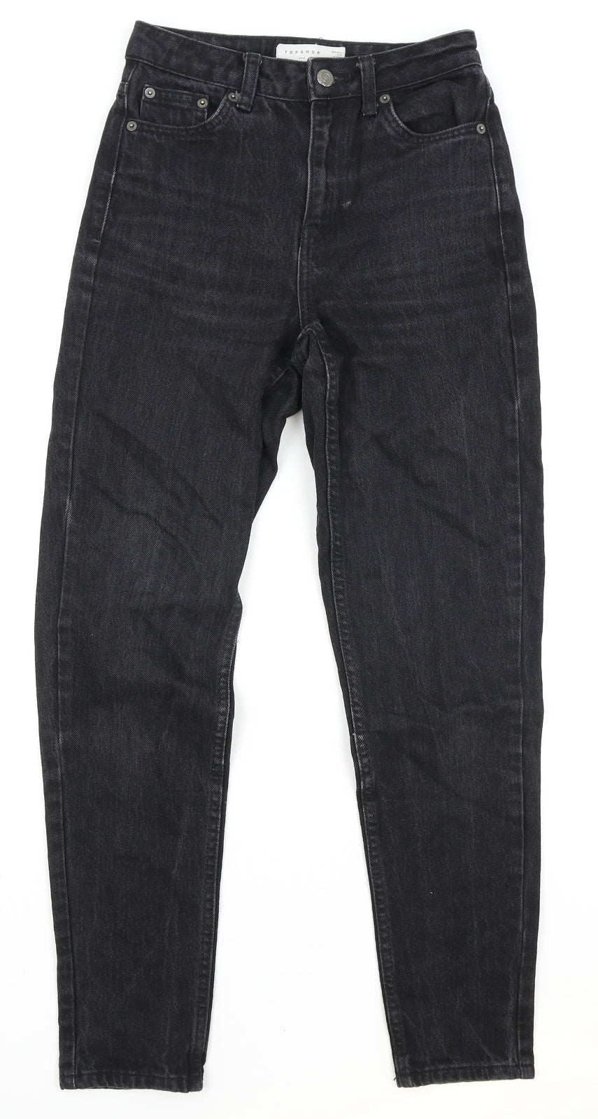 Topshop Womens Black Cotton Skinny Jeans Size 25 in Regular Zip