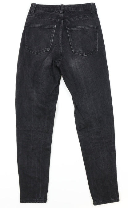 Topshop Womens Black Cotton Skinny Jeans Size 25 in Regular Zip