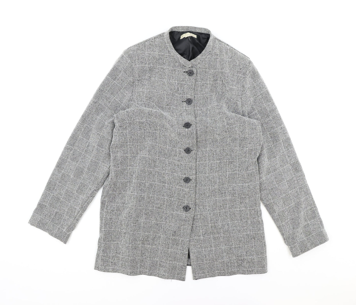 EWM Womens Grey Polyester Jacket Blazer Size 10