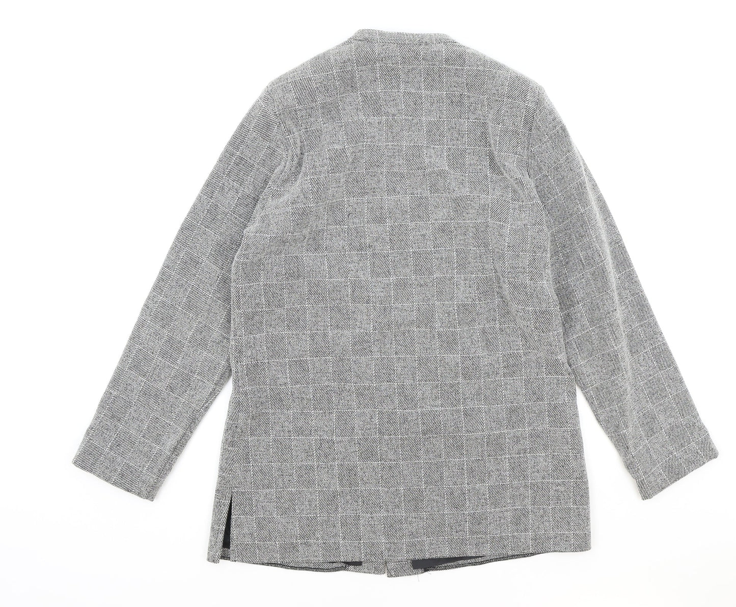 EWM Womens Grey Polyester Jacket Blazer Size 10