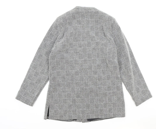 EWM Womens Grey Polyester Jacket Blazer Size 10