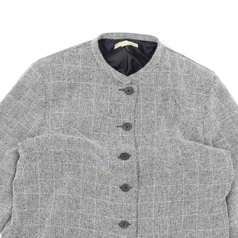 EWM Womens Grey Polyester Jacket Blazer Size 10