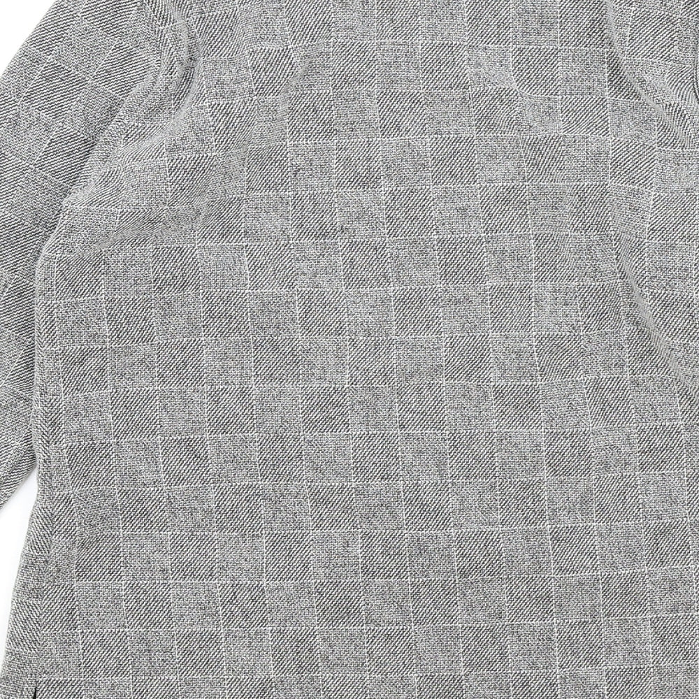 EWM Womens Grey Polyester Jacket Blazer Size 10