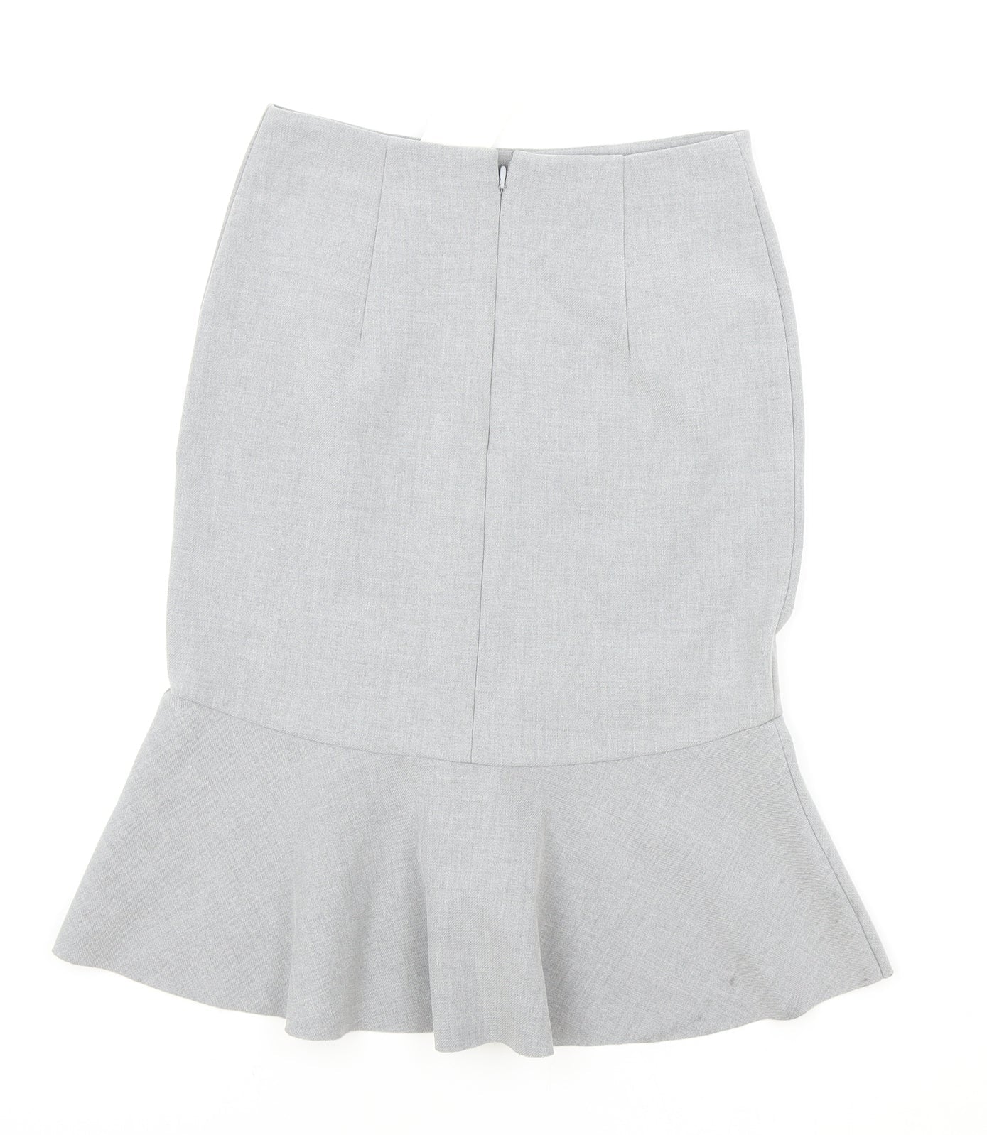 H&M Womens Grey Cotton Trumpet Skirt Size 10 Zip