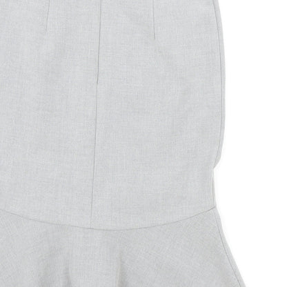 H&M Womens Grey Cotton Trumpet Skirt Size 10 Zip