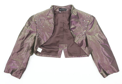 John Charles Womens Purple Jacket Blazer Size S