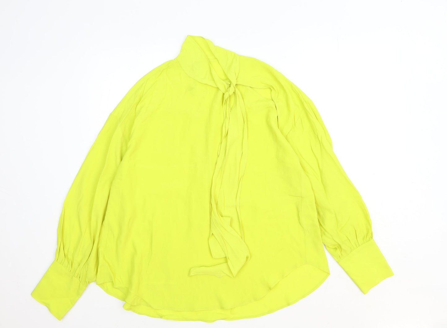 Womens UK Size XS Zara Yellow Basic Blouse
