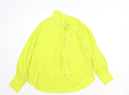 Womens UK Size XS Zara Yellow Basic Blouse