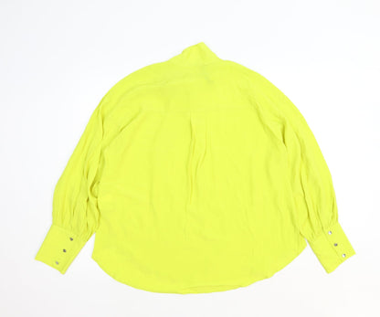 Womens UK Size XS Zara Yellow Basic Blouse