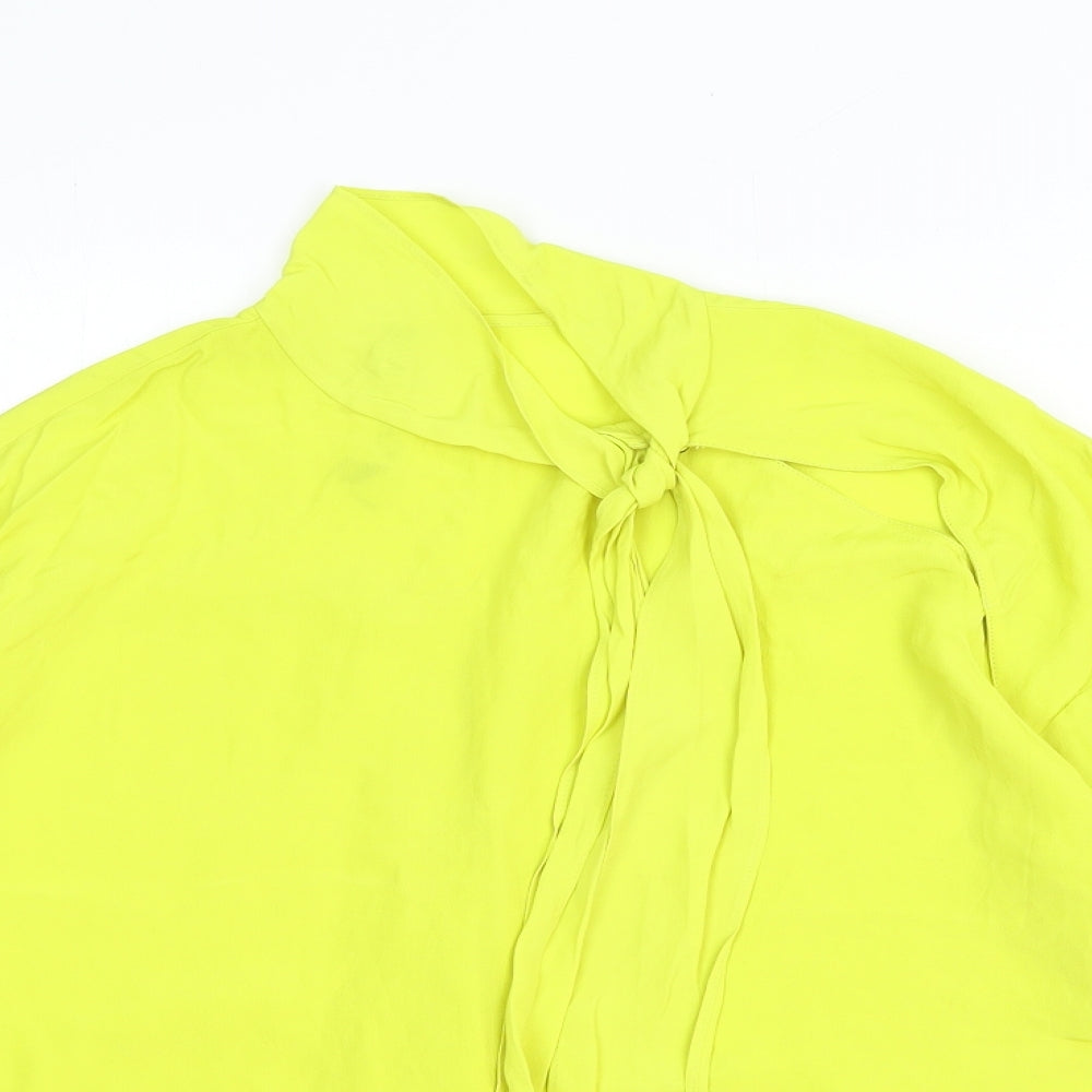 Womens UK Size XS Zara Yellow Basic Blouse