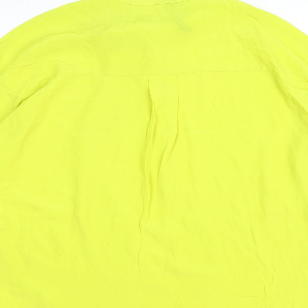 Womens UK Size XS Zara Yellow Basic Blouse