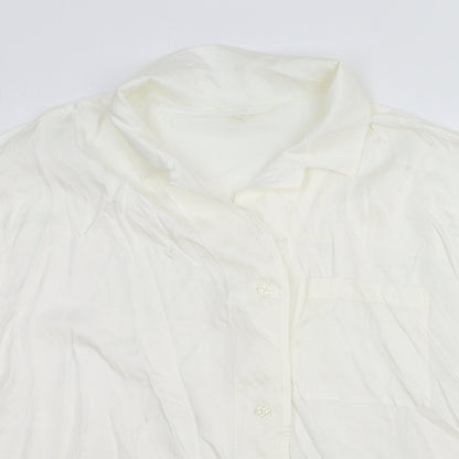 Womens UK Size L H&M White Basic Button-Up