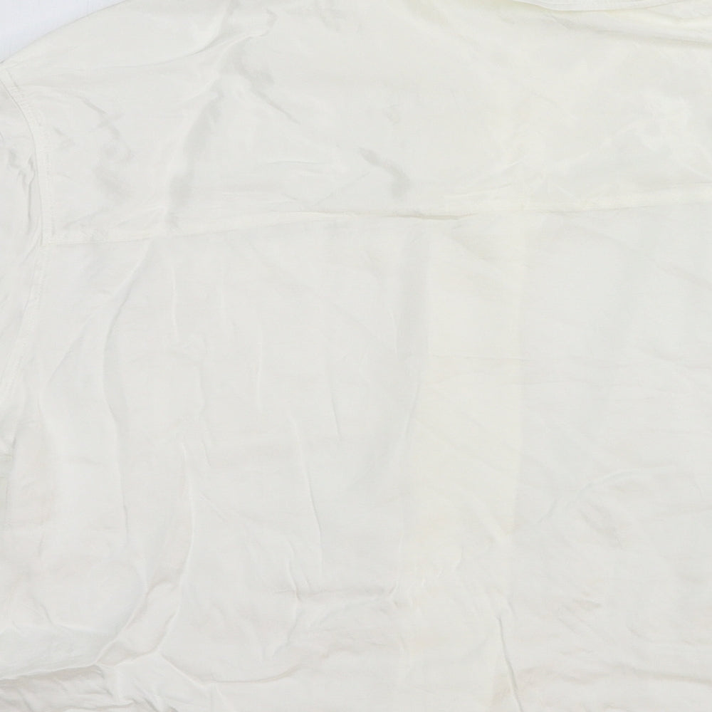 Womens UK Size L H&M White Basic Button-Up