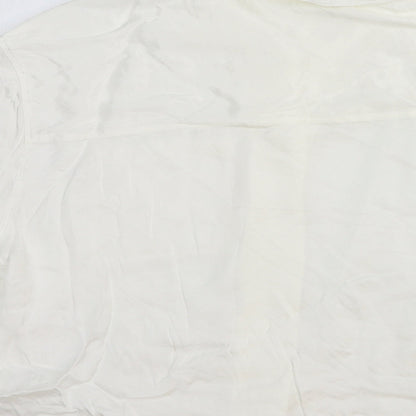Womens UK Size L H&M White Basic Button-Up