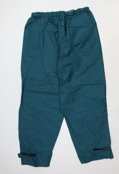 High Country Mens Green Nylon Rain Trousers Trousers Size L Regular Tie