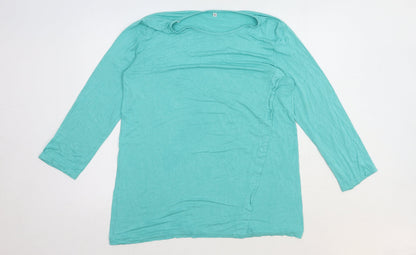 Womens UK Size XL Preworn Green Basic Blouse