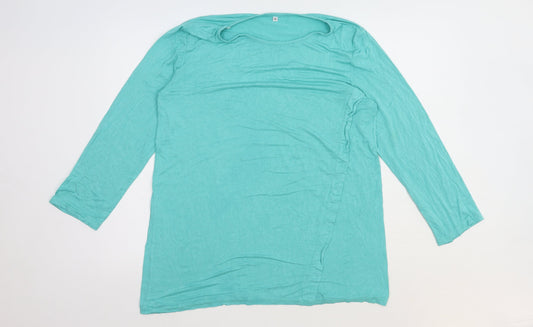 Womens UK Size XL Preworn Green Basic Blouse