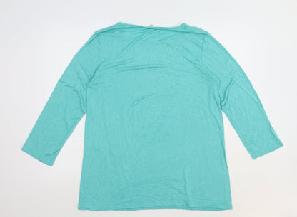 Womens UK Size XL Preworn Green Basic Blouse