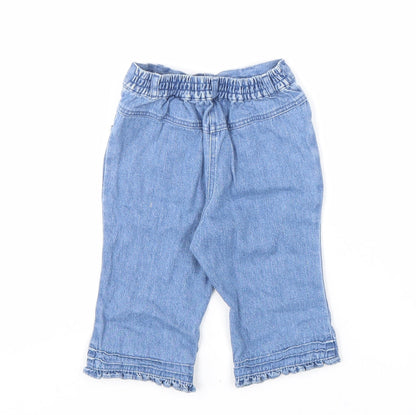 George Girls Blue Cotton Capri Jeans Size 6-9 Months L50 cm Pullover