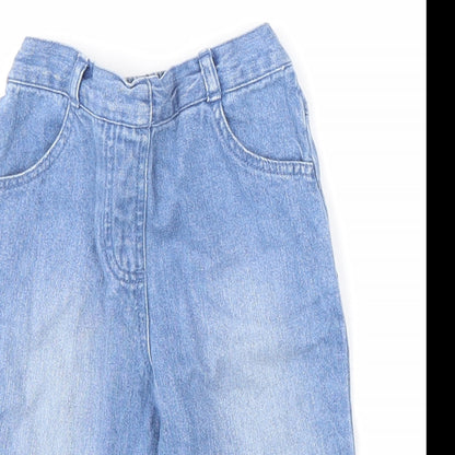 George Girls Blue Cotton Capri Jeans Size 6-9 Months L50 cm Pullover