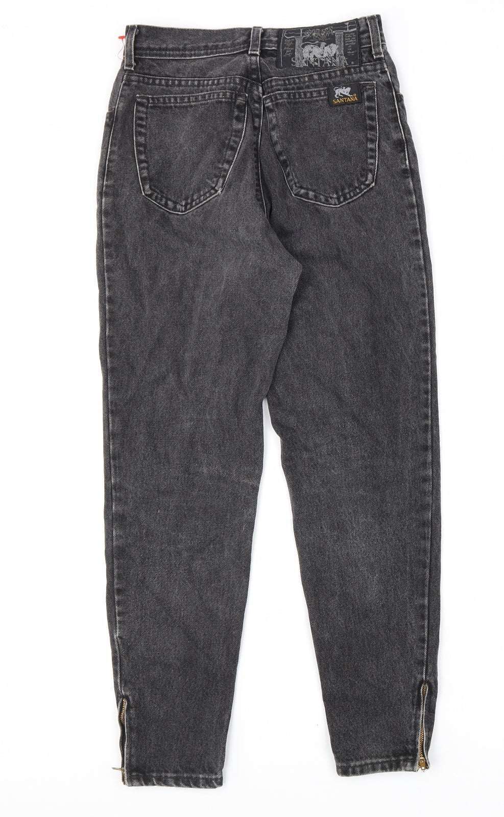 Santana Womens Grey Cotton Tapered Jeans Size 28 L28 in Regular Zip