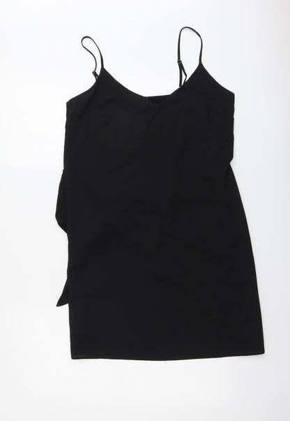 River Island Womens Black Polyester Mini Size 10 V-Neck Pullover - Twist Detail