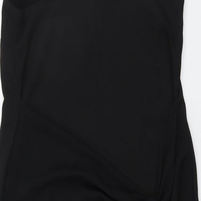River Island Womens Black Polyester Mini Size 10 V-Neck Pullover - Twist Detail