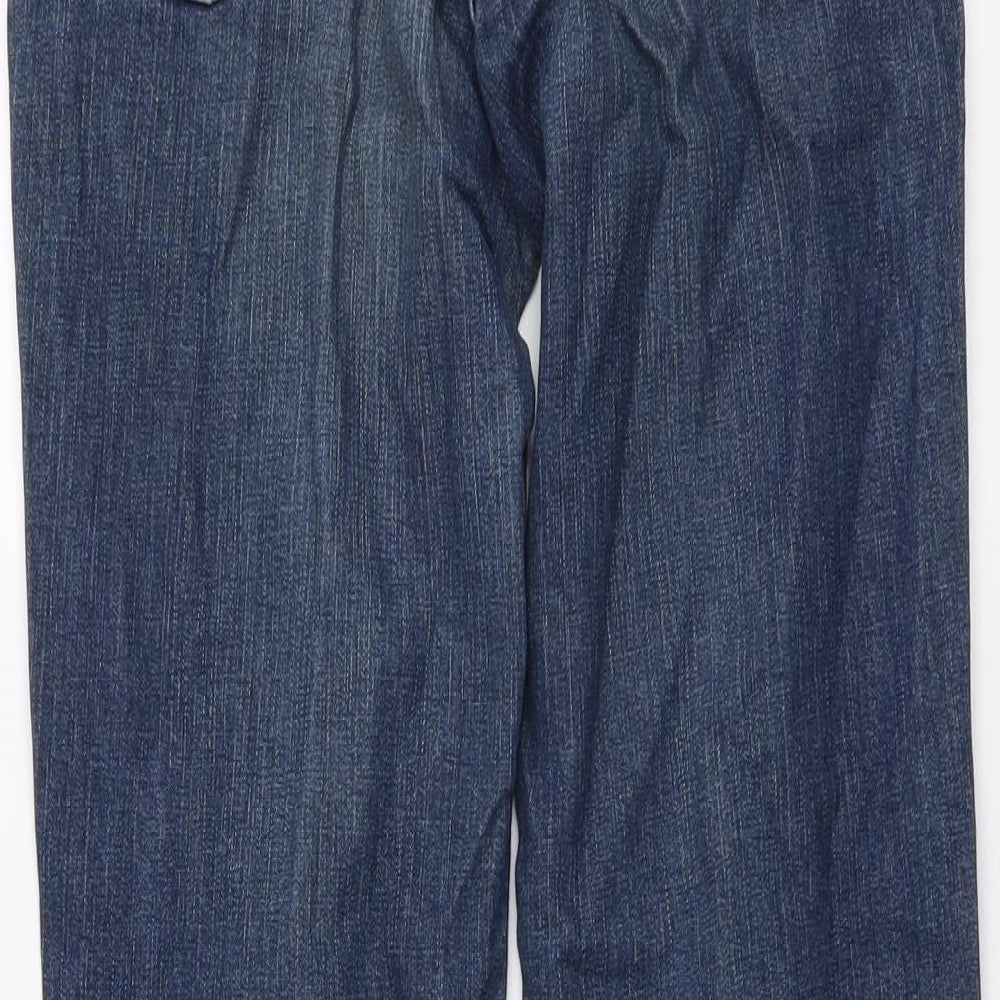United Colors of Benetton Womens Blue Cotton Straight Jeans Size 26 in L31 in Regular Button