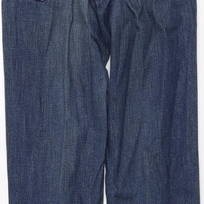 United Colors of Benetton Womens Blue Cotton Straight Jeans Size 26 in L31 in Regular Button