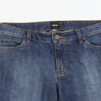 ASOS Mens Blue Cotton Biker Shorts Size 30 in L10 in Regular Button