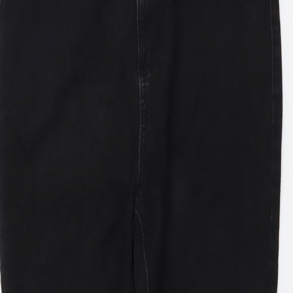 PRETTYLITTLETHING Womens Black Cotton Skinny Jeans Size 12 L28 in Regular Button