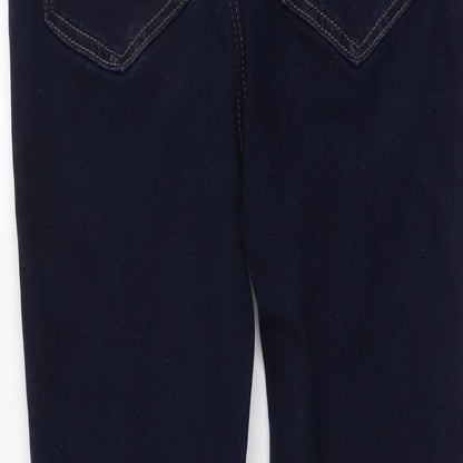 Marks and Spencer Womens Blue Cotton Skinny Jeans Size 26 in L28 in Regular Button