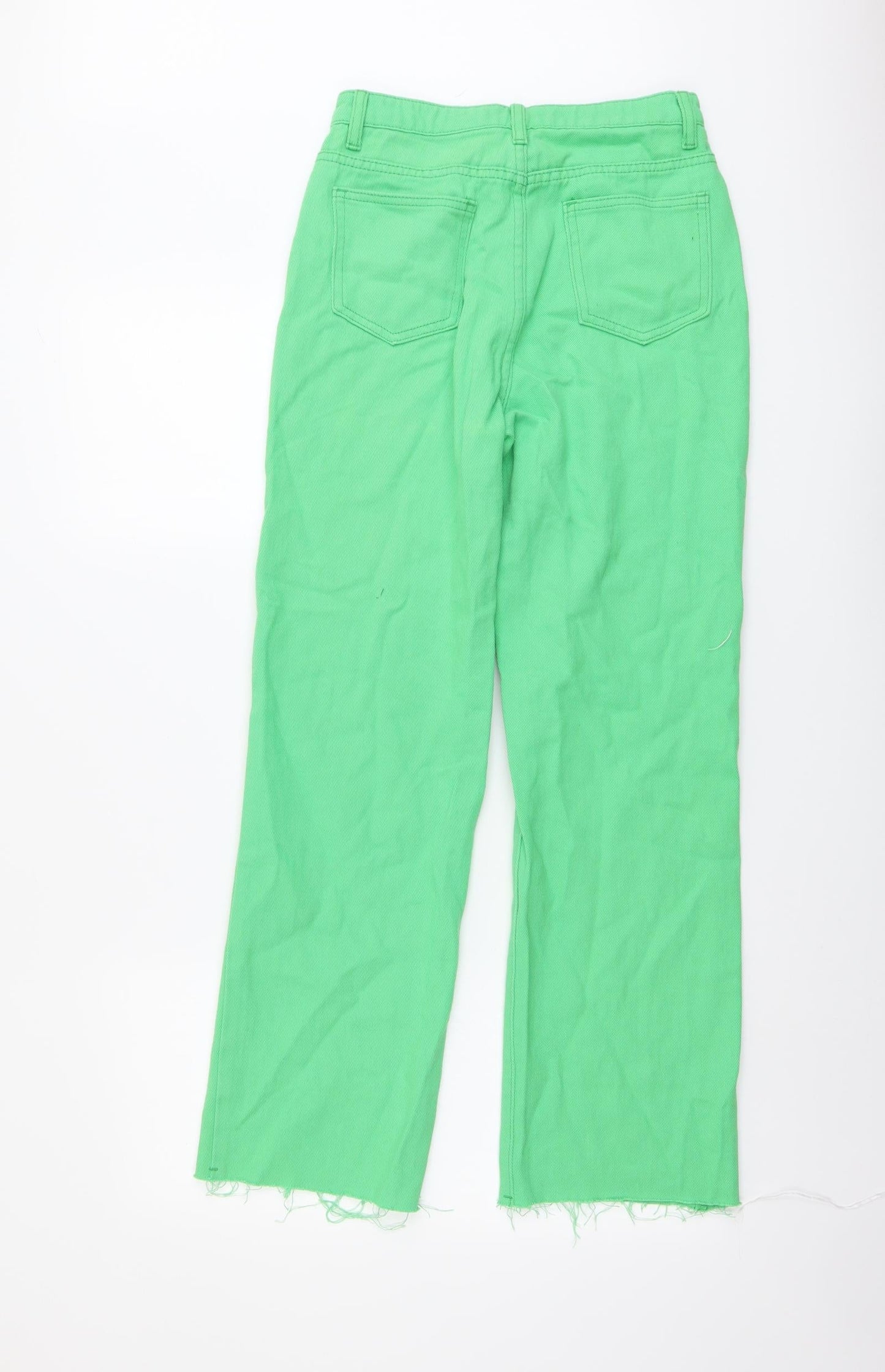 SheIn Womens Green Cotton Straight Jeans Size S L28 in Regular Button