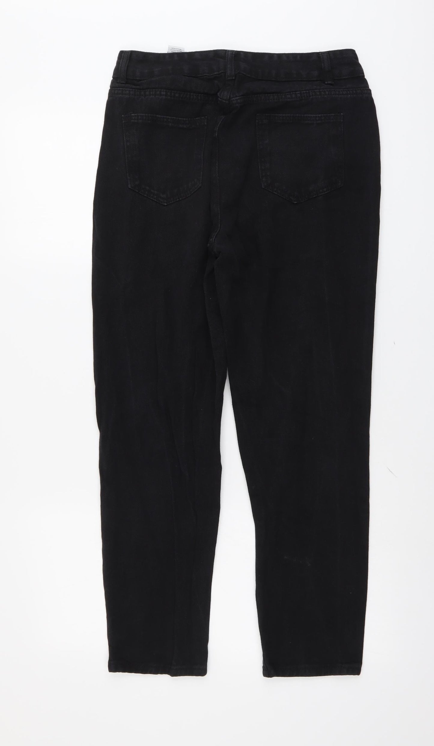 I SAW IT FIRST Womens Black Cotton Tapered Jeans Size 12 L26 in Regular Button