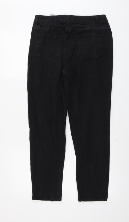 I SAW IT FIRST Womens Black Cotton Tapered Jeans Size 12 L26 in Regular Button