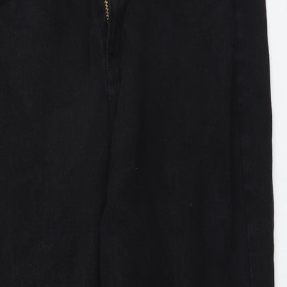 I SAW IT FIRST Womens Black Cotton Tapered Jeans Size 12 L26 in Regular Button