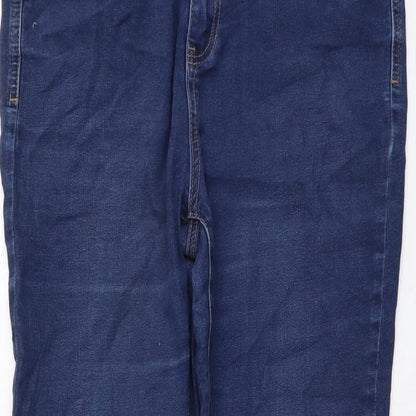 TU Womens Blue Cotton Straight Jeans Size 12 L27 in Regular Button